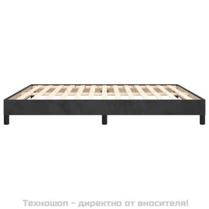Рамка за легло без матрак, черна, 160x200 см, кадифе