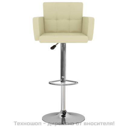 Бар табуретки, 2 бр, кремави, изкуствена кожа