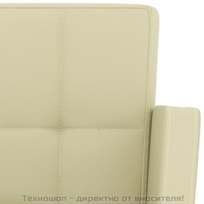 Бар табуретки, 2 бр, кремави, изкуствена кожа