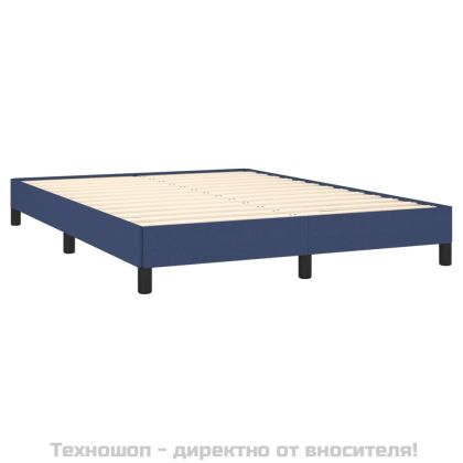 Рамка за легло без матрак, синя, 140x200 см, плат