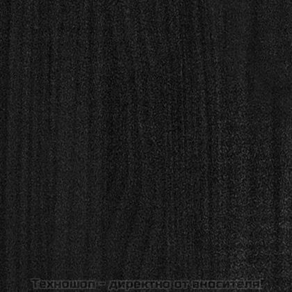 Рамка за легло, черна, дърво масив, 150x200 cм, King Size