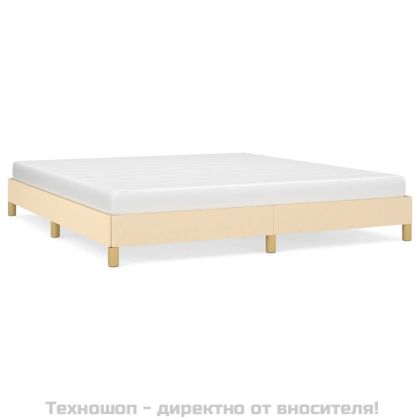 Рамка за легло без матрак, кремава, 180x200 см, плат