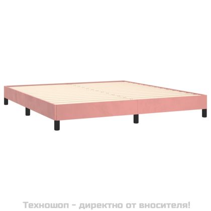 Рамка за легло, розова, 160x200 см, кадифе
