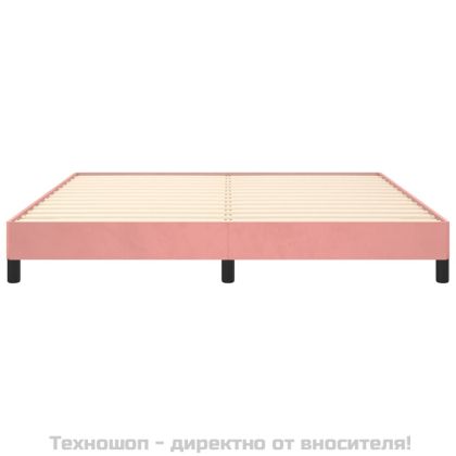 Рамка за легло, розова, 160x200 см, кадифе