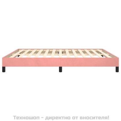 Рамка за легло, розова, 160x200 см, кадифе