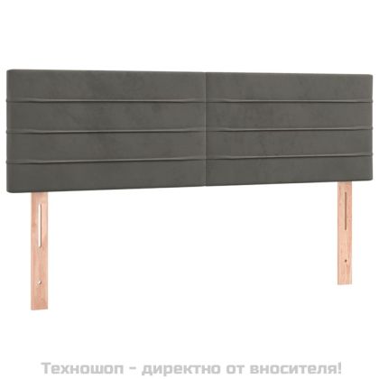 Боксспринг легло с матрак, тъмносиво, 140x200 см, кадифе