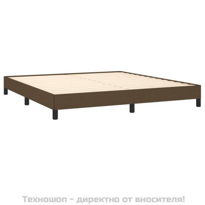 Рамка за легло без матрак, тъмнокафява, 180x200 см, плат