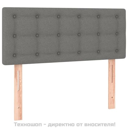 Боксспринг легло с матрак, тъмносиво, 90x200 см, плат