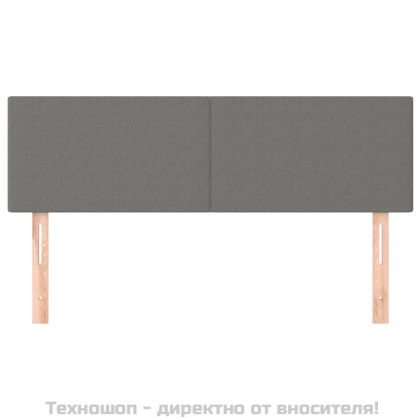 Горни табли за легло, 2 бр, тъмносиви, 72x5x78/88 см, плат