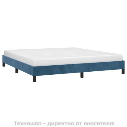 Рамка за легло без матрак, тъмносиня, 160x200 см, кадифе