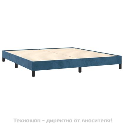 Рамка за легло без матрак, тъмносиня, 160x200 см, кадифе