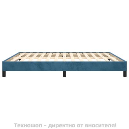 Рамка за легло без матрак, тъмносиня, 160x200 см, кадифе
