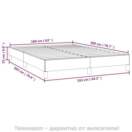 Рамка за легло без матрак, тъмносиня, 160x200 см, кадифе