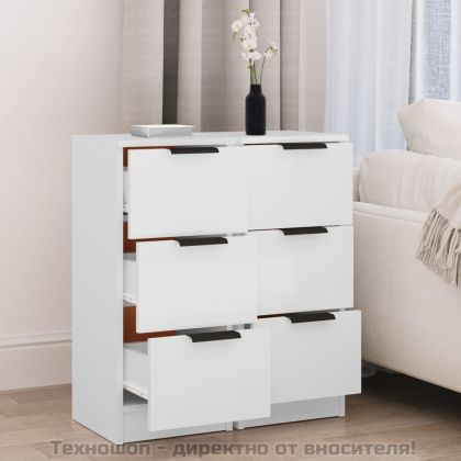 Сайдборди, 2 бр, бели, 30x30x70 см, инженерно дърво