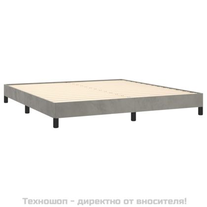 Рамка за легло без матрак, светлосива, 160x200 см, кадифе