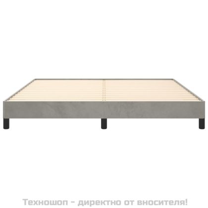Рамка за легло без матрак, светлосива, 160x200 см, кадифе