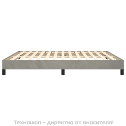 Рамка за легло без матрак, светлосива, 160x200 см, кадифе