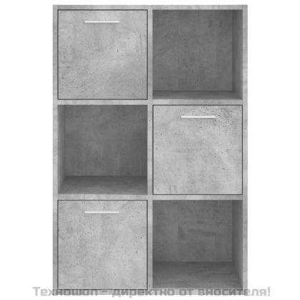 Шкаф за съхранение, бетонно сив, 60x29,5x90 см, инженерно дърво