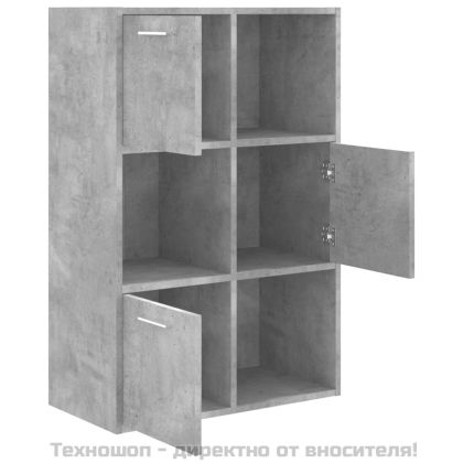 Шкаф за съхранение, бетонно сив, 60x29,5x90 см, инженерно дърво