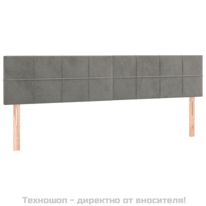 Горни табли за легло, 2 бр, светлосиви,90x5x78/88 см кадифе