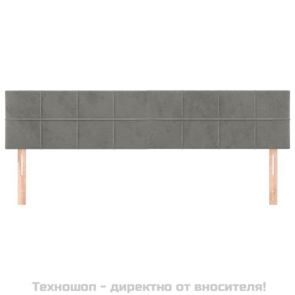 Горни табли за легло, 2 бр, светлосиви,90x5x78/88 см кадифе