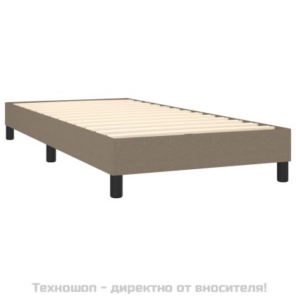 Боксспринг легло с матрак, таупе, 90x200 см, плат