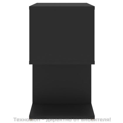 Нощно шкафче, черно, 50x30x51,5 см, инженерно дърво