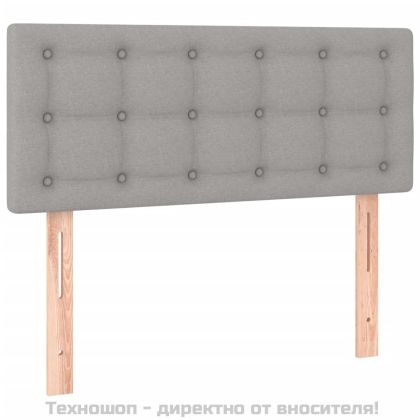 Боксспринг легло с матрак, светлосиво, 90x200 см, плат