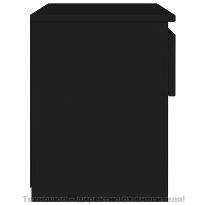 Нощни шкафчета, 2 бр, черни, 40x30x39 см, инженерно дърво