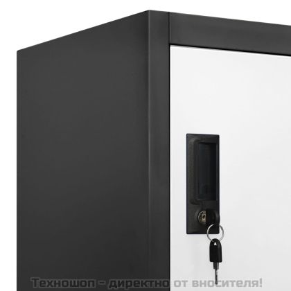 Заключващ се шкаф, антрацит и бяло, 90x40x180 см, стомана