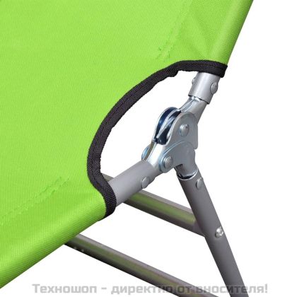 Сгъваем шезлонг с възглавница, прахово боядисана стомана, зелен