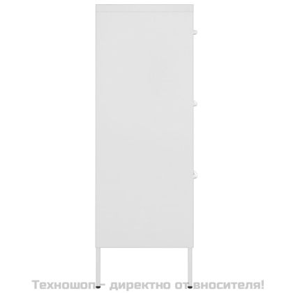 Шкаф с чекмеджета, бял, 80х35х101,5 см, стомана