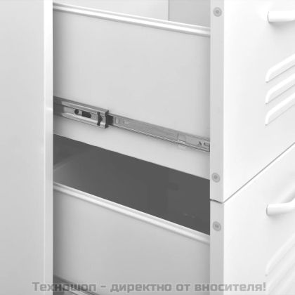 Шкаф с чекмеджета, бял, 80х35х101,5 см, стомана