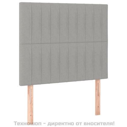 Боксспринг легло с матрак, светлосива, 90x190 см, плат