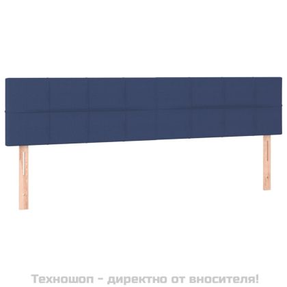 Горни табли за легло, 2 бр, сини, 80x5x78/88 см, плат