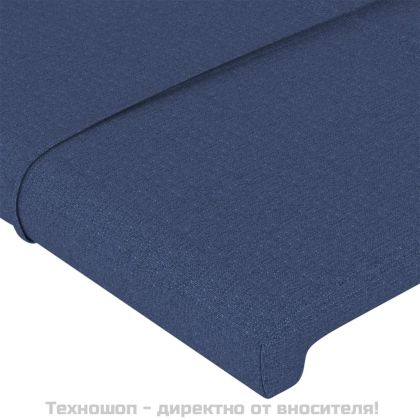 Горни табли за легло, 2 бр, сини, 80x5x78/88 см, плат