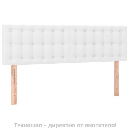 Боксспринг легло с матрак, бяло, 140x200 см, изкуствена кожа