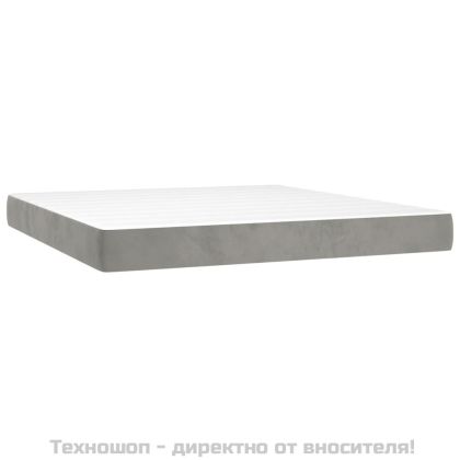 Боксспринг легло с матрак, светлосиво, 160x200 см, кадифе
