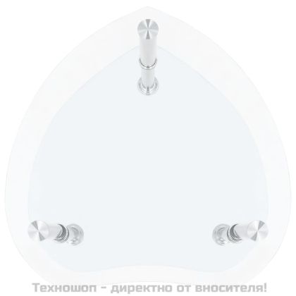 Странична маса с 2 рафта прозрачна 38x38x50 см закалено стъкло