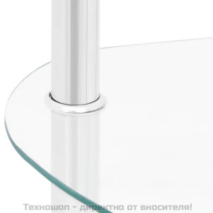 Странична маса с 2 рафта прозрачна 38x38x50 см закалено стъкло