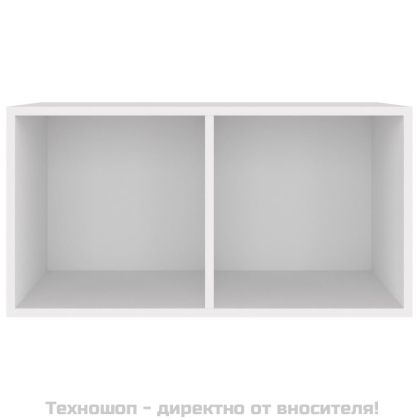 Шкаф за винилови плочи, бял, 71x34x36 см, инженерно дърво