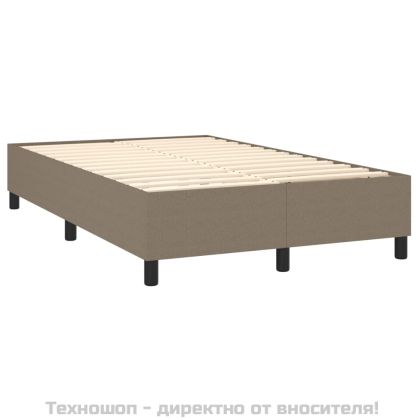 Боксспринг легло с матрак, таупе, 120x200 см, плат