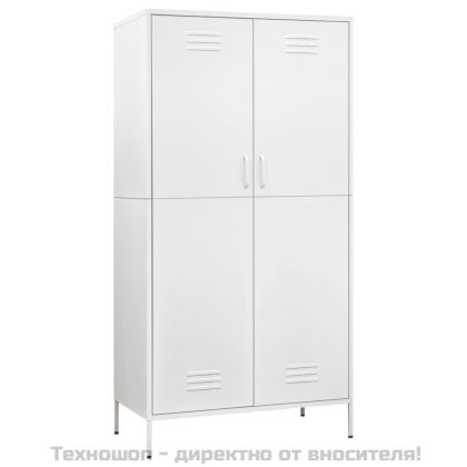 Гардероб, бял, 90x50x180 см, стомана