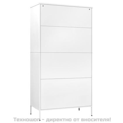 Гардероб, бял, 90x50x180 см, стомана