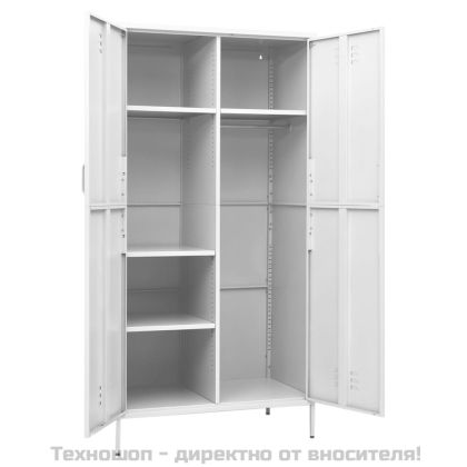 Гардероб, бял, 90x50x180 см, стомана