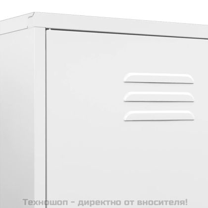 Гардероб, бял, 90x50x180 см, стомана