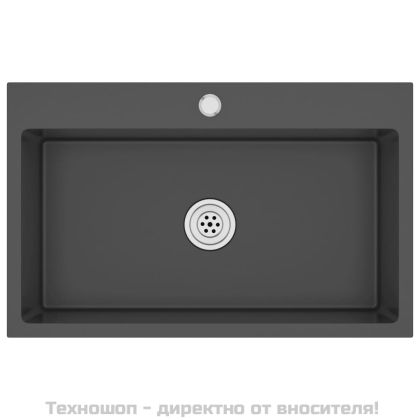 Ръчно изработена кухненска мивка, черна, неръждаема стомана