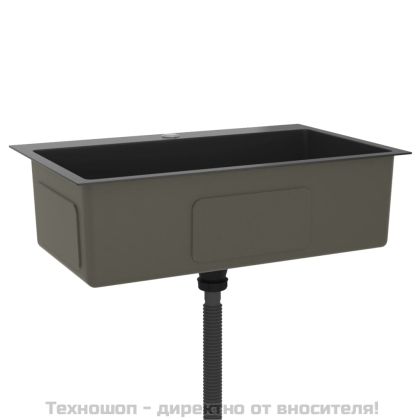 Ръчно изработена кухненска мивка, черна, неръждаема стомана