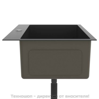 Ръчно изработена кухненска мивка, черна, неръждаема стомана