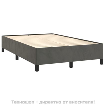 Рамка за легло без матрак, тъмносива, 120x200 см, кадифе